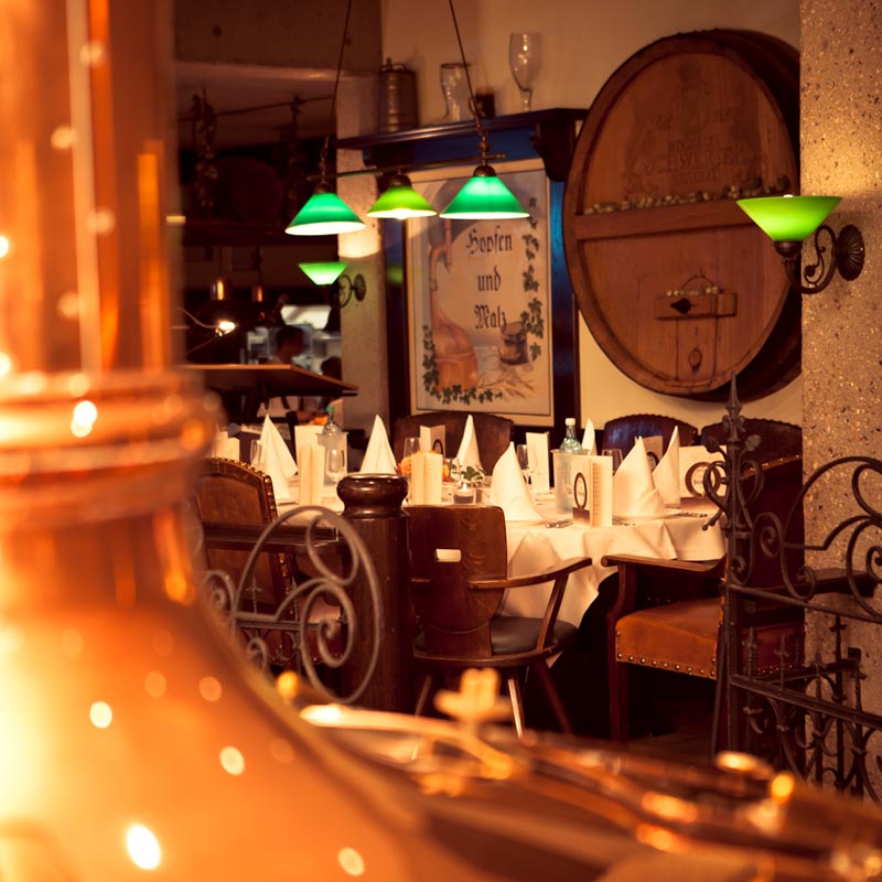 Blick in die Brauereigaststätte